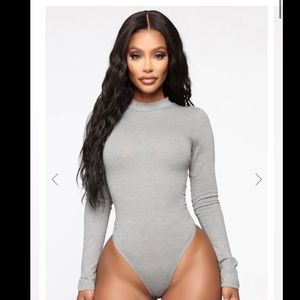 Fashion nova gray bodysuit